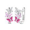 Butterfly Hoop Earrings with Colorful Cubic Zirconia - Image 12