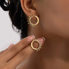 Obega Sun Moon Shape Tiny Earrings Stud Gold SIlver Color Europen And Amercian Punk Syle Metal Jewelry - Image 1