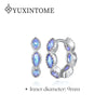 Silver Ear Needle Oval Small Zircon Hoop Earrings Colorful Zircon Gold Earrings for Women Party Jewelry - Image 21