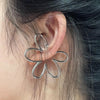 Exaggerated Hollow Flower Ear Bone Clip Non-Pierced Earring Silver Color Ear Cuff for Women Girls Aesthetic Jewelry 1pc - Image 2