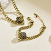 Eagle Head Pendant Necklace and Bracelet Set in Antique Gold-Tone - Image 5