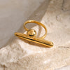 Chic Stainless Steel Personality Minimalist Classy Ring Gold Color Stylish Unique Finger Jewelry for Women - Image 3