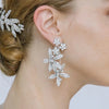 Luxury Bling Rhinestones Flower Earrings Wedding Jewelry for Women 2023 Party Bridal Crystal Earrings Ear Accessories