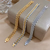 Five Layer Stainless Steel Chain Bracelet with Two Tone Links and 10 mm Width - Image 1