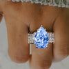Big Drop Sky Blue CZ Rings for Women Elegant Lady's Finger Accessories Wedding Anniversary Party Jewelry - Image 2