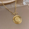 Greatera Retro Round Plate Rooster Carved OT Buckle Necklaces For Women Men Charm Stainless Steel Jewelry Gifts - Image 2