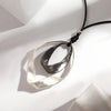 Irregular Two Tone Geometric Circle Pendant Necklace Vintage Long Black Leather Necklaces Sweater Chain Jewelry Gifts - Image 5