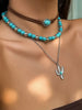 Cactus Pendant Necklace with Green Bead Details - Image 7