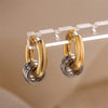 Stainless Steel Large and Small Hoop Earrings for Women Simple Retro Circle Drop Earrings Detachable Jewelry - Image 3