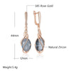 Rose Gold Color Drop Earrings for Women Unique Geometric Hollow Zircon Accessories Daily Jewelry - Image 2