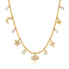 Zircon Eye Star Moon Pendant Necklace For Women Gold Pvd Plated Stainless Steel Party Necklace Jewelry - Image 1