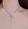 2023 New Pink Crystal Angel Wings Heart Pendant Necklace Earrings for Woman Minimalist Jewelry Girl's Jewelry Set Cupid Arrow