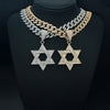 Six-Pointed Star Pendant Necklace with Cuban Chain Options - Image 1