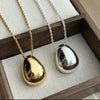Modern Jewelry Simple Delicate Design Smooth Metal Teardrop Pendant Necklace For Women Female Party Gift - Image 3