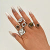 Vintage Gold-Tone Ring Set with Imitation Tiger Eye Stones 6 Pieces - Image 6