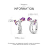 Colorful Cubic Zirconia Huggie Hoop Earrings in Flower Butterfly and Clover Designs - Image 97