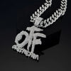 Hip Hop English Letter Otf Pendant Cuban Chain Necklace, Suitable For Daily Wear By Men And Women, Rock Party Jewelry - Image 3