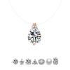 Cubic Zirconia Pendant Necklace Women Invisible Transparent Fishing Line Choker Oval Heart Star Geometric Necklaces - Image 1