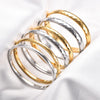 Hammered Textured Stainless Steel Bangle for Women Silver/Gold Color Openable Cuff Bracelet Wristband Minimalist Metal Jewelry - Image 1