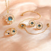 5pcs Blue Space Planet Moon Zircon Jewelry Set Sliver Gold Color Stainless Steel Bracelet Necklace Ring Earrings Gift - Image 9