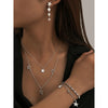 Stainless Steel Simple Star Pendant Necklace Bracelet Faux Pearl Long Earrings Jewelry Set For Women Daily Wear - Image 1