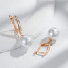 Simple 10mm 12mm 16mm Pearl Drop Earrings for Women Rose Gold Color Bridal Daily Earrings Wedding Jewelry - Image 4