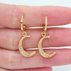 Gold Color Clear Zircon CZ Name Alphabet Initial Letter Dangle Earrings for Women - Image 16