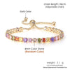 Adjustable Multicolor Tennis Bracelet with Colorful Stone Accents - Image 10