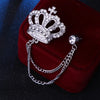 Rhinestone Crown Brooch Pin Tassel Lapel Pins Suit Shirt Collar Badge Corsage Brooches for Men Jewelry Accessories - Image 8