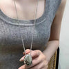 Metal Oval Pendant Necklace for Women Long Sweater Chain Charm Thin Chain Necklace Party Elegant Jewelry Gifts - Image 2