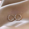 Metal Four Star Hoop Earrings for Women Simple Zircon Geometric Circle Earring Buckle Earrings Jewelry Gifts - Image 9