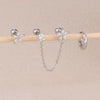 Three-Piece Floral Stud Earring Set with Linked Details - Image 6