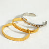 Gold Plated Titanium Steel Bracelet Irregular Concave Convex Hammer Surface Non Allergic Bangle Jewelry for Women - Image 4