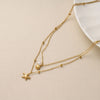 Starfish Shell Pearl Necklace for Women Stainless Steel Gold Color Double Layered Beads Chain Summer Beach Jewelry Gift - Image 2