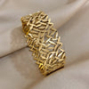 316L Stainless Steel Leaves Wide Chunky Bangles Bracelets for Women Unique Design Wrist Bracelet Jewelry - Image 8