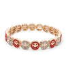 Happy Bangle Paved Diamond Enamel Beaded Bracelets For Women Boho Gold Color Elastic Bracelets - Image 13
