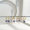 Asymmetric Blue White Flowers Heart Pearl Ceramic Beads Drop Dangle Earrings for Women Beaded Stainless Steel Huggies Earrings - Image 3