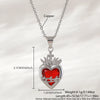 Red Sacred Heart of Jesus Necklace Immaculate Heart 22k Gold Plated Cross Necklace For Women Girls Catholic Jewelry - Image 10