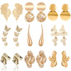 European Simple Metal Drop Earrings for Women Leaf Round Water Droplet Butterfly Twist Geometry Earrings Jewelry Christmas Gift - Image 5
