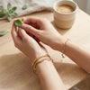 Wave Curved Hammered Textured Bangle Stainless Steel Gold Plated Bangles Minimalist Office Women Jewelry - Image 3