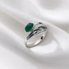 Silver Open Finger Ring Flower Leaf Design Green Golden Vintage Stackable For Women Girl Jewelry Gift - Image 24