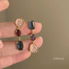 Asymmetric Colorful Gem Earrings Retro Temperament Women Decoration Antique Contrast Design Sense Earring Party Jewelry Gifts - Image 4