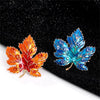 Crystal Enamel Maple Leaf Brooch Pin for Women Plant Corsage Badge Wedding Jewelry Gifts - Image 3