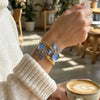 Elegant Enamel Flower Open Cuff Bracelet For Women Gold Plated Metal Pink White Blue Floral Bangles Beach Party Vacation Jewelry - Image 2