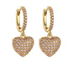 Hecheng, Silver Color Heart Hoop Earrings For Women Shining Cute Earrings Wedding Jewelry - Image 5
