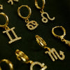 Zodiac Sign 12 Constellation Hoop Earrings for Women Shiny Zircon Gold Plated Ear Buckle Huggie Hoops Jewelry Gifts - Image 5