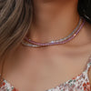 Christmas Jewelry Gift For Ladies Square Tennis Chain Choker Necklace Green Pink White Black Crystal Necklace - Image 21