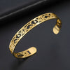 Stainless Steel Bracelet Lotus Flower Bangle Elegant Hollow Carved Symbol Magic Good Luck Amulet Bangls Jewelry - Image 3