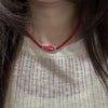 Ceramic Fish Charm Necklace with Colorful Beads in a Choker Style - Image 2