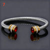 Stainless Steel Birthstone Twists Cuff Bangle for Women Rhinestone Design Stackable Bangle Bracelet Jewelry Gifts - Image 10